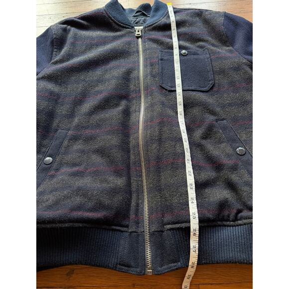 LEVI'S Black Striped Wool Varsity Jacket Mens sz XL - Picture 12 of 13